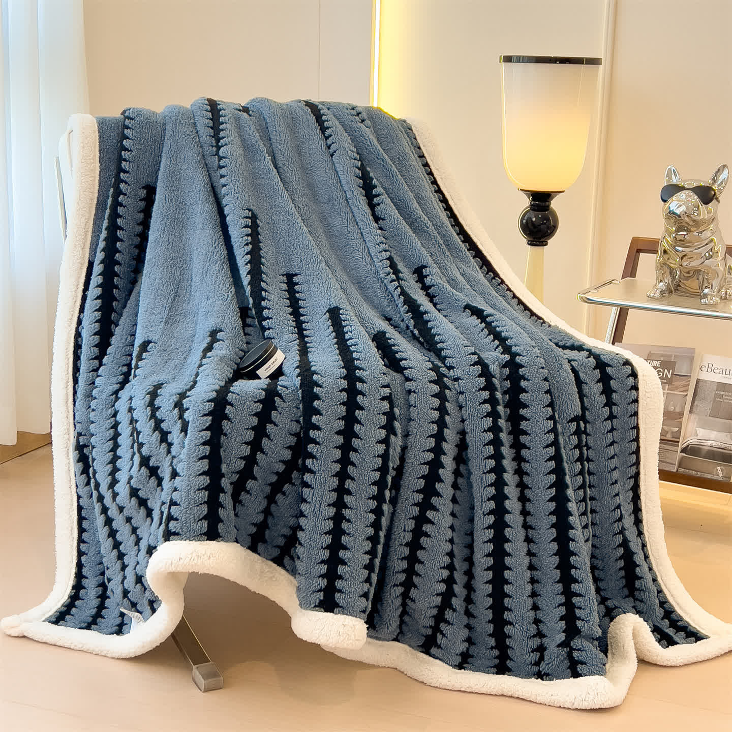 Jacquard-Überwurfdecke mit geometrischem Muster - image 21