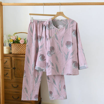 Tulip Loungewear-Set aus Baumwollgaze-Jacquard - Rosa - XL - image 5