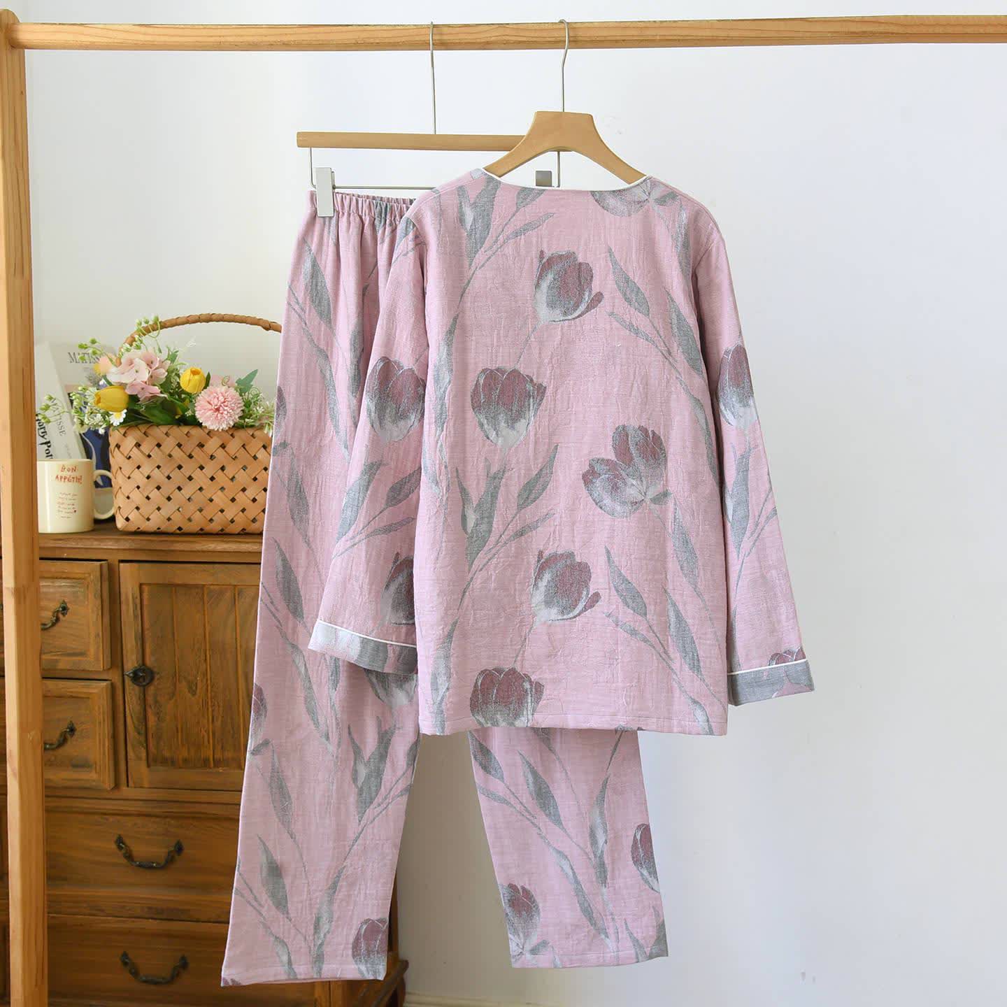 Tulip Loungewear-Set aus Baumwollgaze-Jacquard - image 6