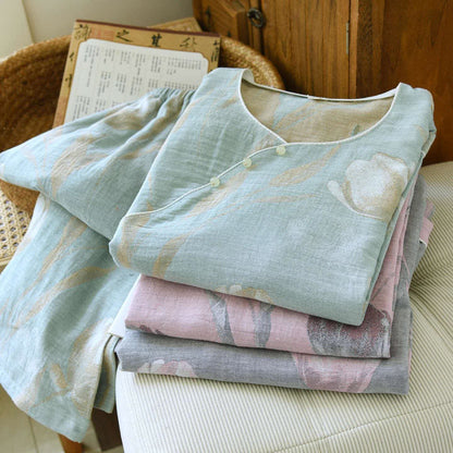Tulip Loungewear-Set aus Baumwollgaze-Jacquard - image 2
