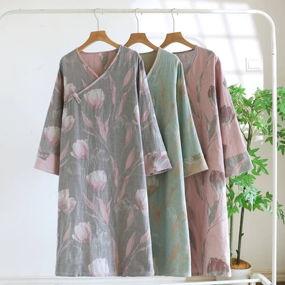 Tulip Nachthemd aus natürlichem Baumwollgaze-Jacquard - image 3
