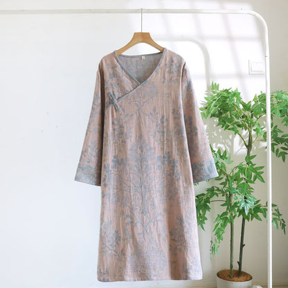 Elegantes Nachthemd aus Bio-Baumwolle mit Blumenmuster - Rosa - XL - image 13