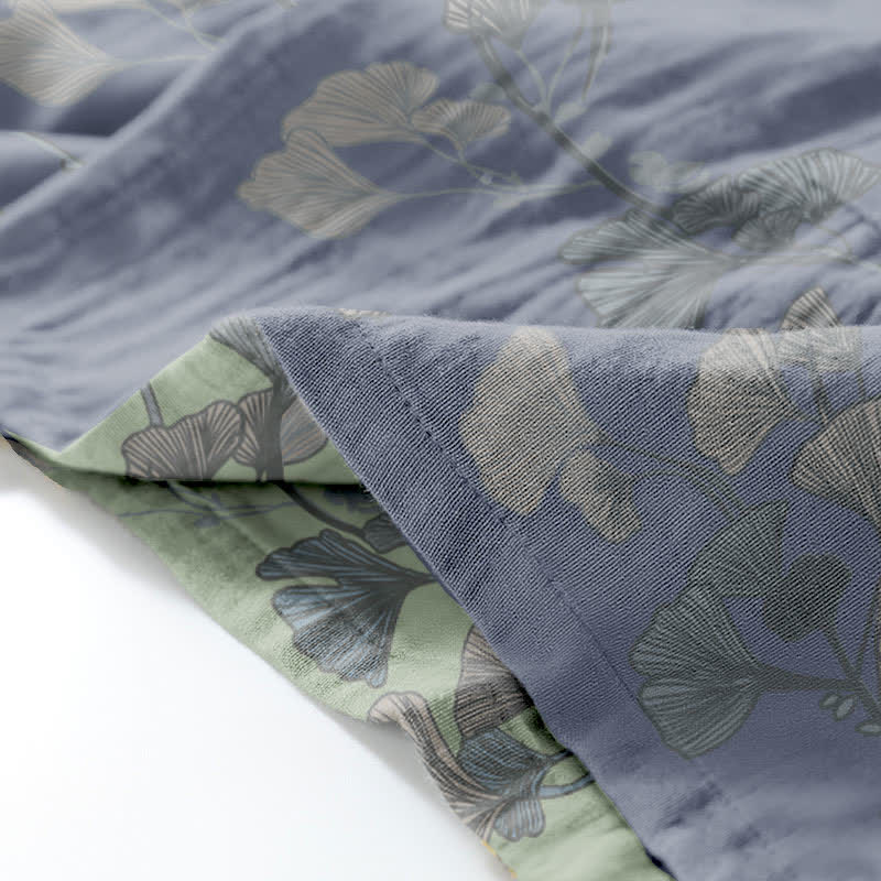 Ginkgoblatt-Kimono aus Bio-Baumwolle, Loungewear - image 8