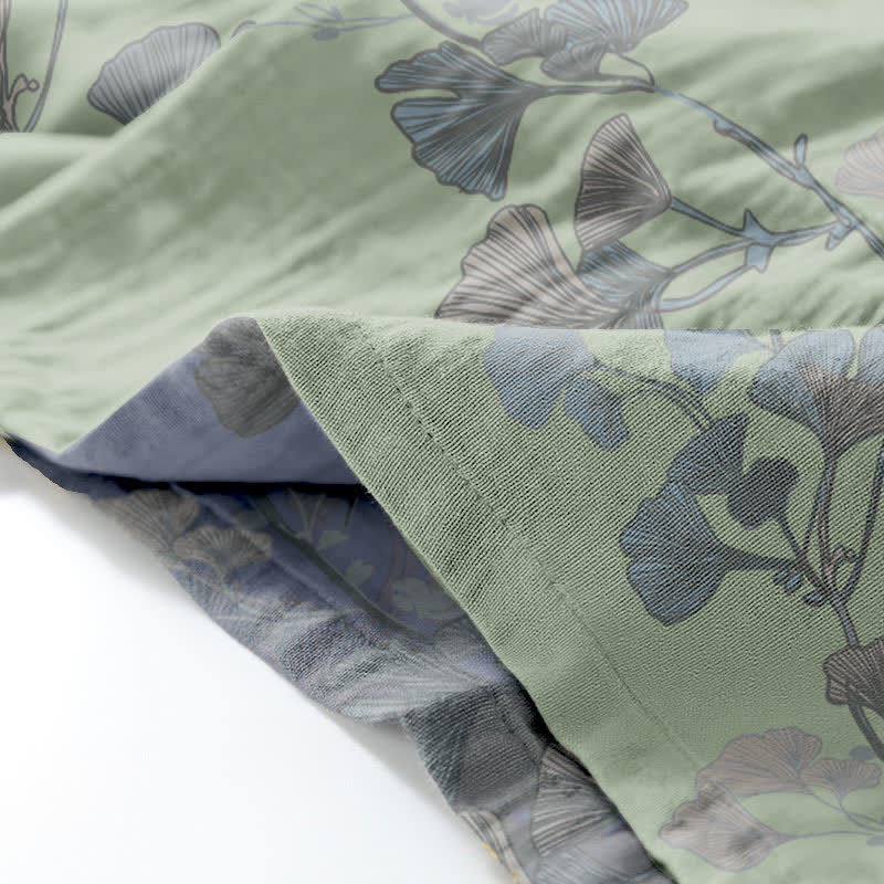 Ginkgoblatt-Kimono aus Bio-Baumwolle, Loungewear - image 4