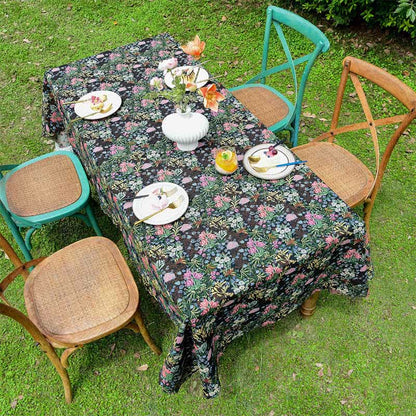 Tischdecke mit gewelltem Rand und Blumenzweig im Retro-Stil - image 5