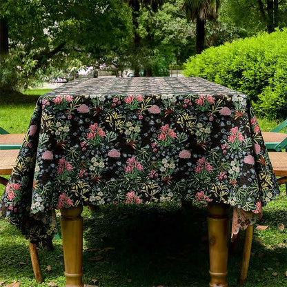 Tischdecke mit gewelltem Rand und Blumenzweig im Retro-Stil - image 2