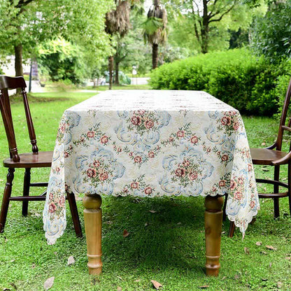 Elegante Tischdecke mit Blumenmuster und gewelltem Rand - image 2