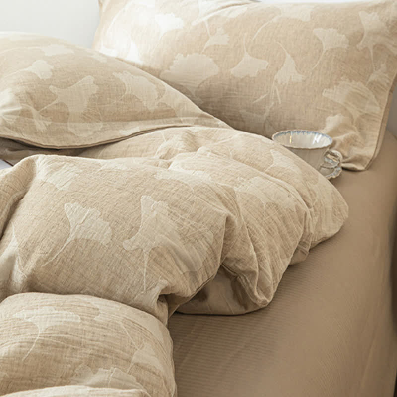 Ginkgo-Jacquard-Bettwäscheset aus Baumwollleinen - image 5