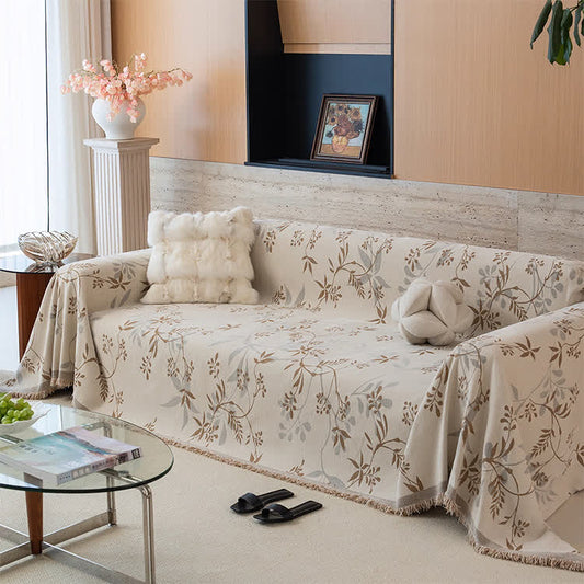 Dezente Sofadecke aus Chenille mit Zweigmuster - 180cm x 340cm - image 1