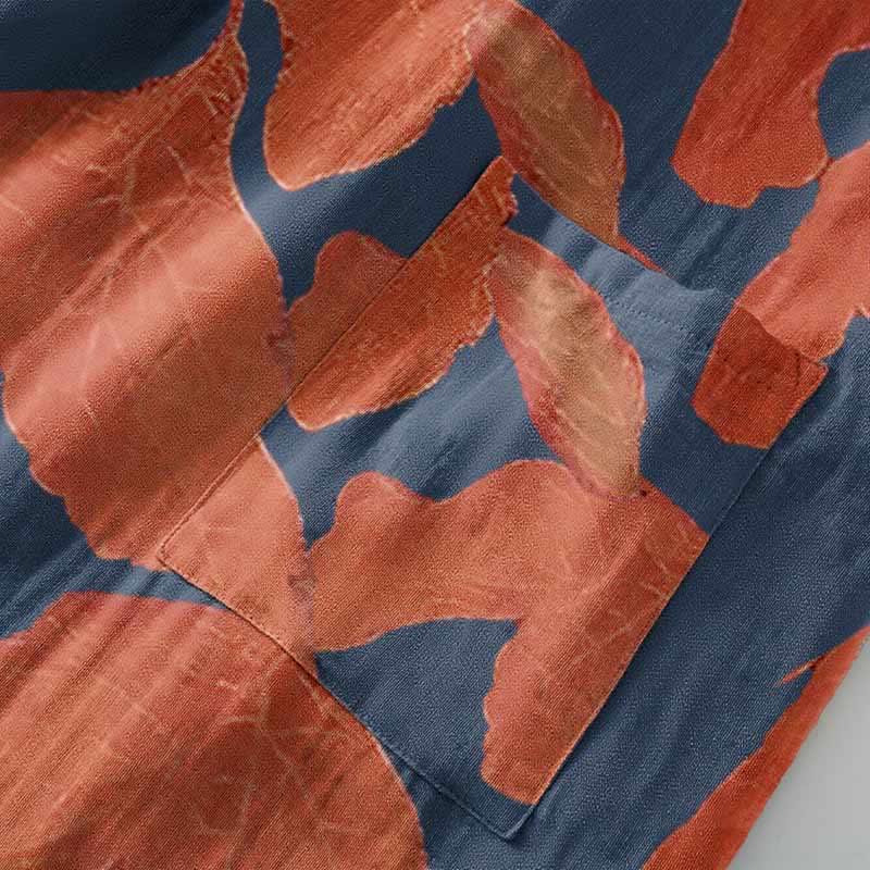 Kimono-Robe aus Baumwollgaze mit botanischem Blattmuster - image 7