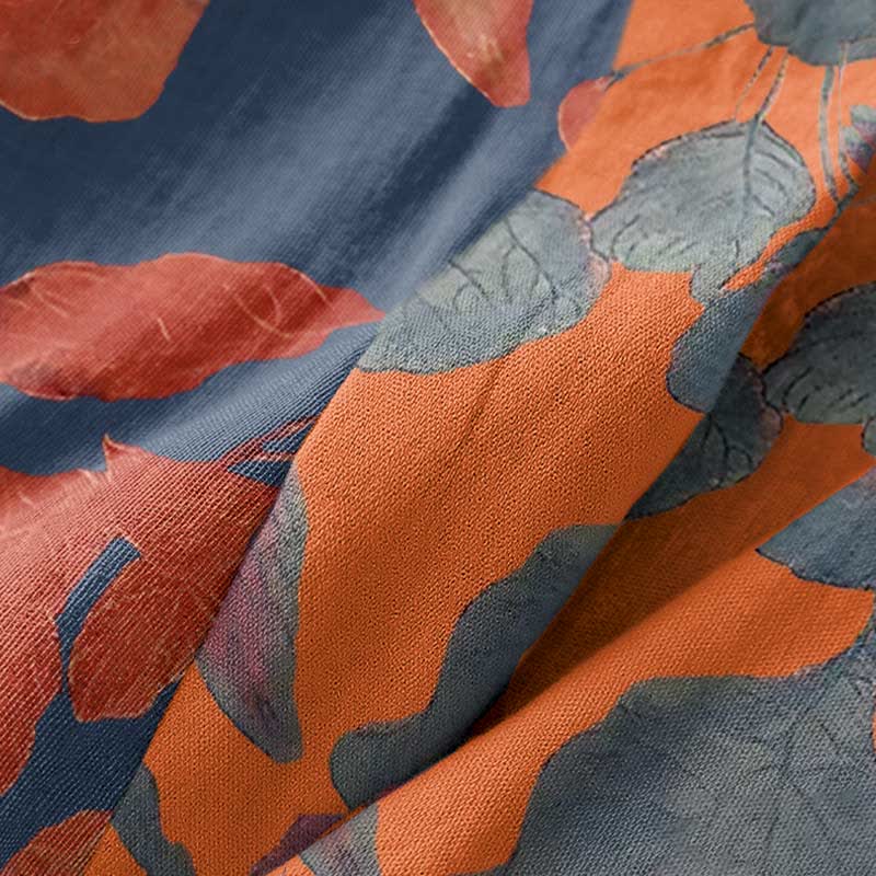 Kimono-Robe aus Baumwollgaze mit botanischem Blattmuster - image 6
