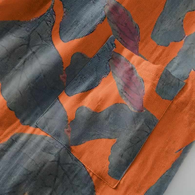 Kimono-Robe aus Baumwollgaze mit botanischem Blattmuster - image 13