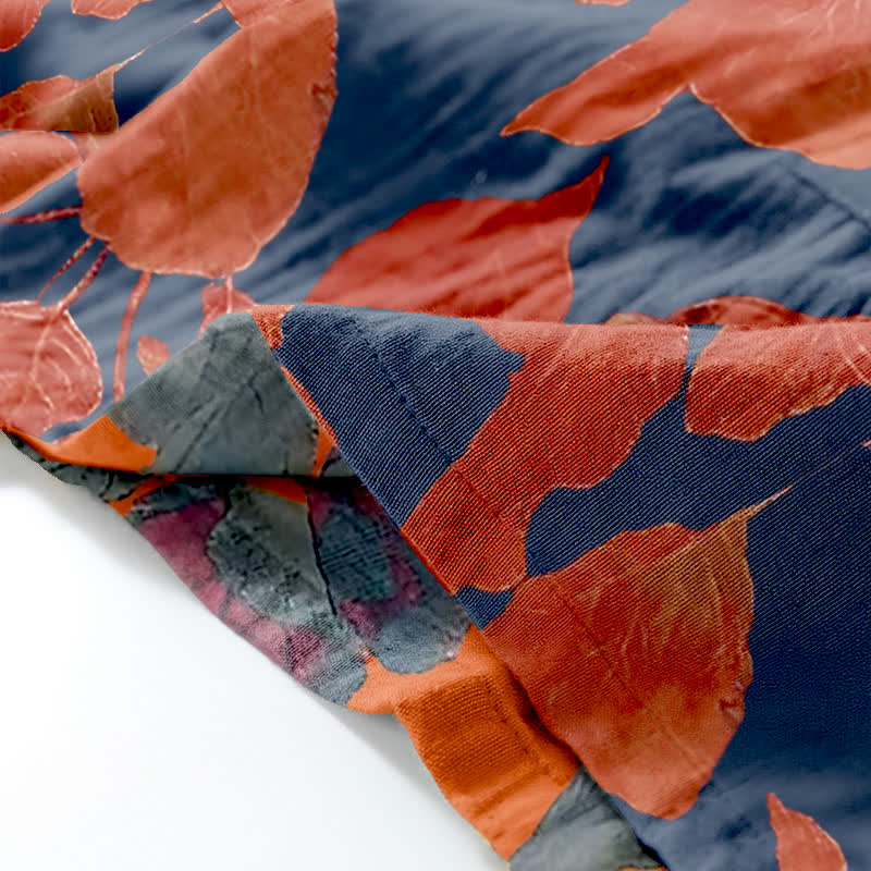 Loungewear-Set aus Baumwoll-Kimono mit botanischem Blattmuster - image 4