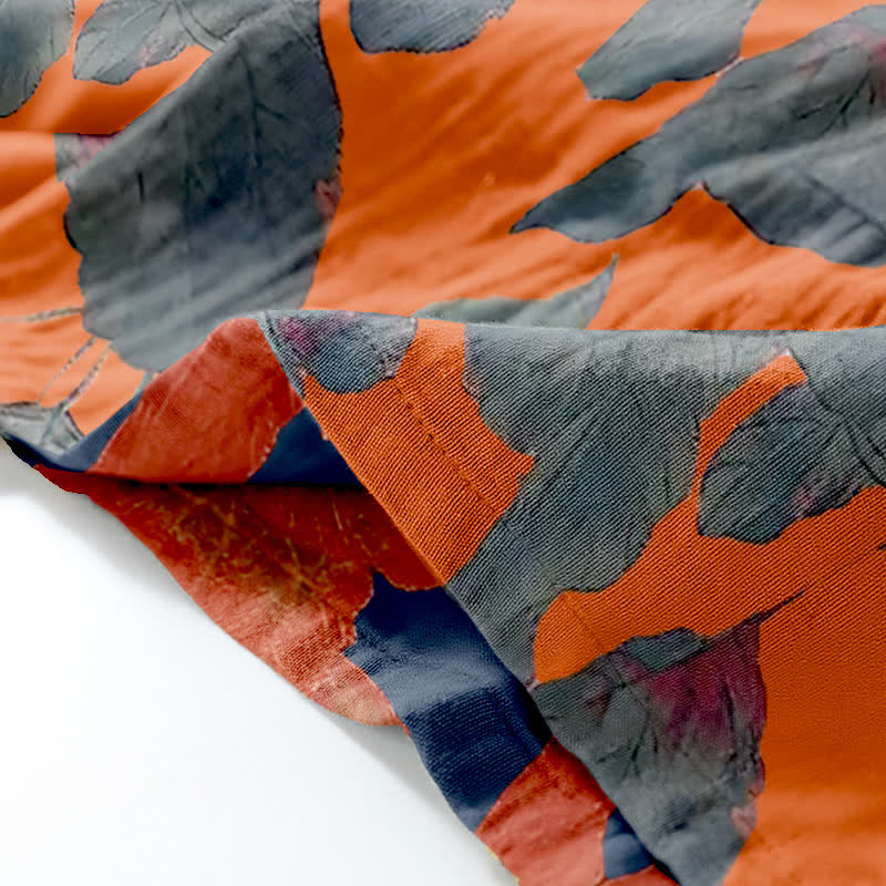 Loungewear-Set aus Baumwoll-Kimono mit botanischem Blattmuster - image 7