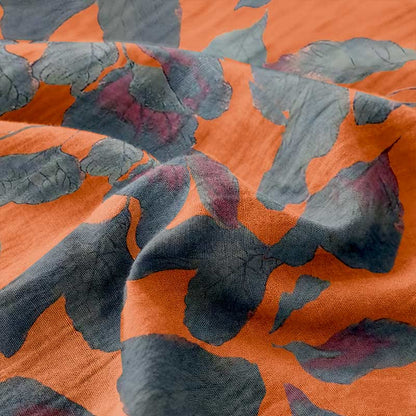 Tagesdecke aus Baumwollgaze-Jacquard mit botanischen Blättern - image 4
