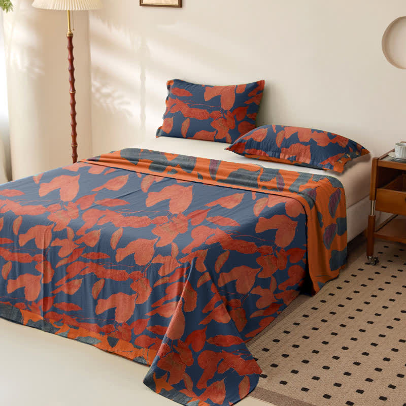 Tagesdecke aus Baumwollgaze-Jacquard mit botanischen Blättern - image 6