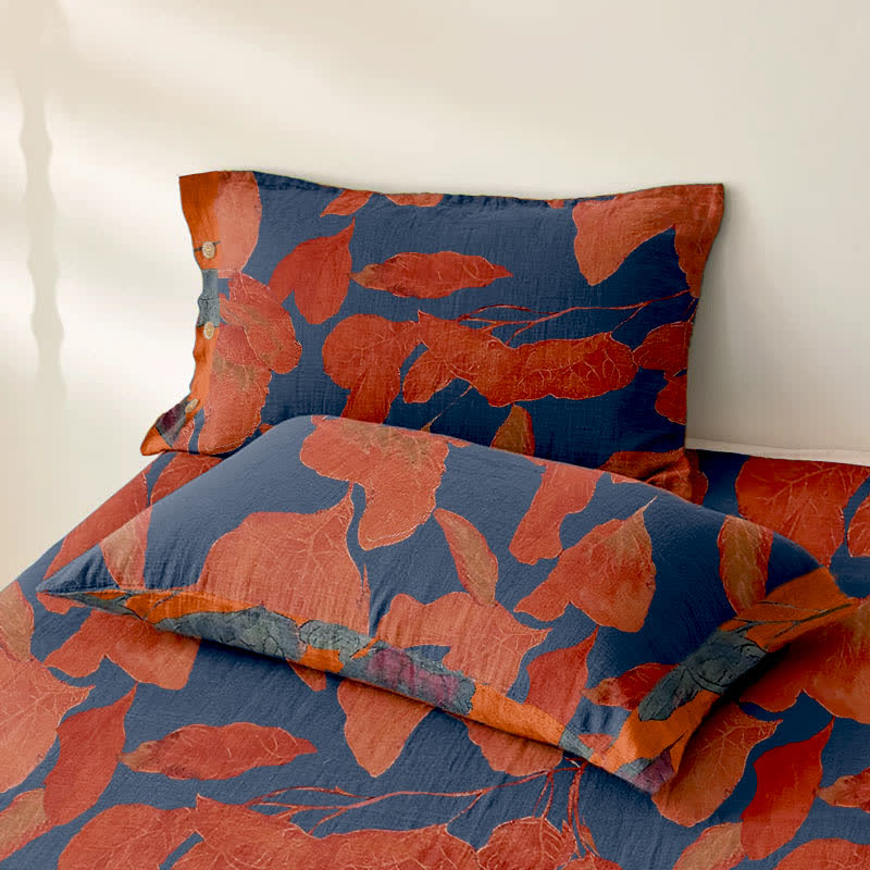 Tagesdecke aus Baumwollgaze-Jacquard mit botanischen Blättern - image 7