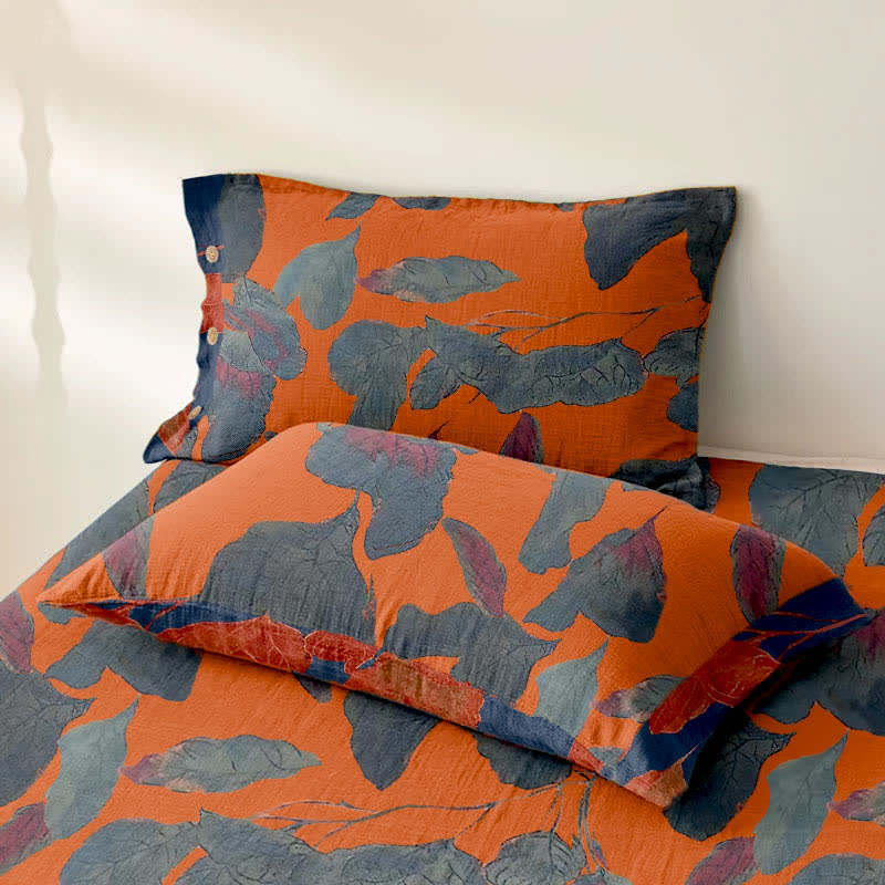 Tagesdecke aus Baumwollgaze-Jacquard mit botanischen Blättern - image 3