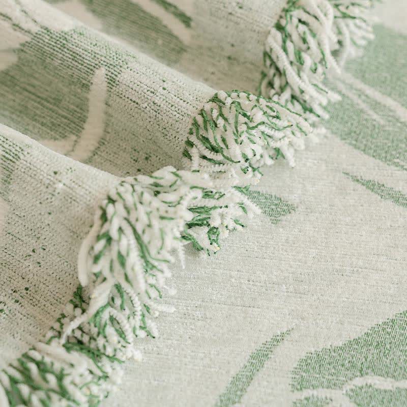 Grüne Tulpen-Chenille-Sofadecke - image 4