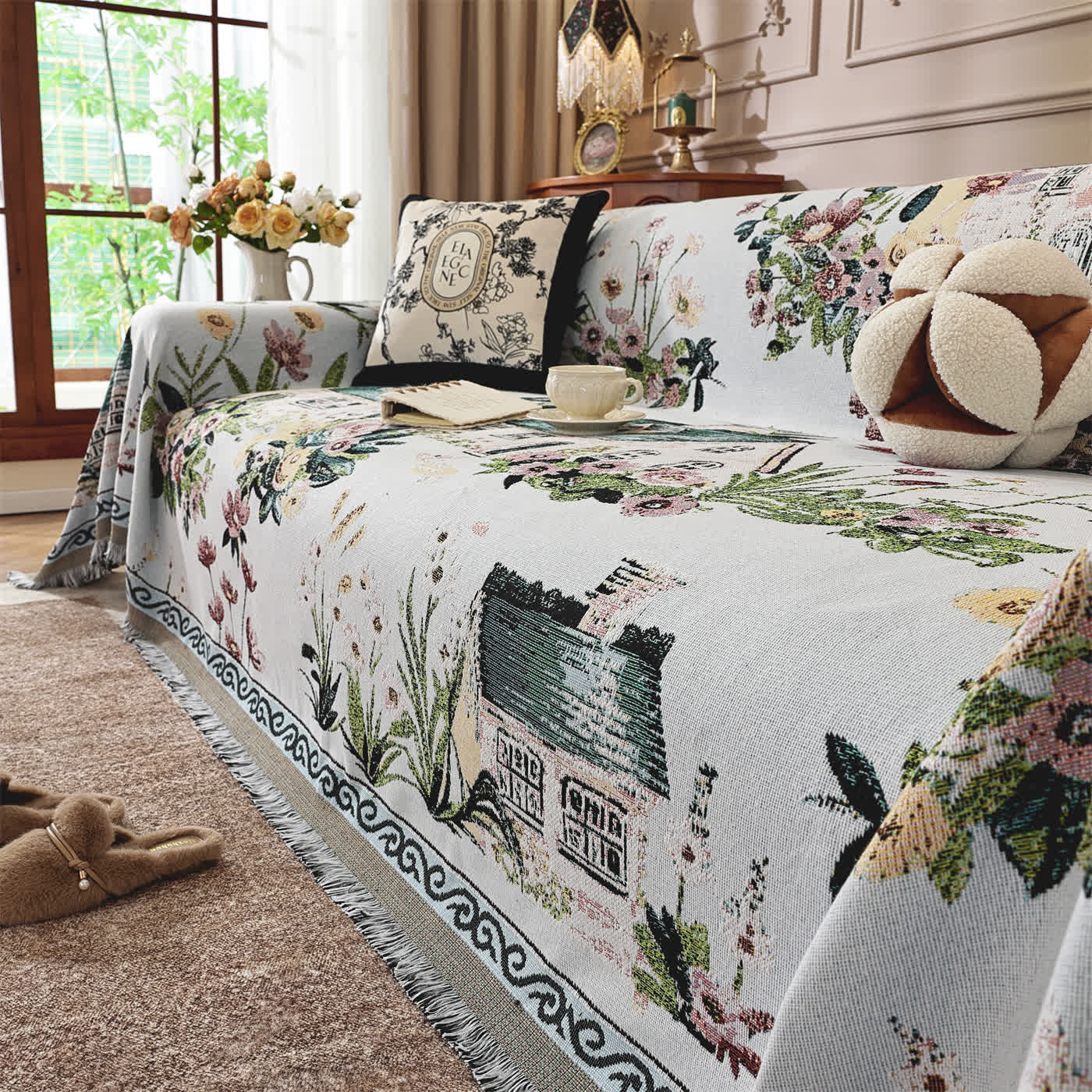 Chenille-Sofadecke „Countryside Town“ - image 3
