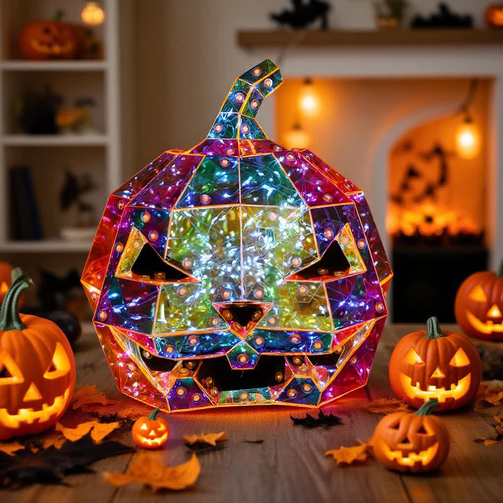 Geistergesicht-Kürbis-Unendlichkeitslichter-Dekoration - image 1