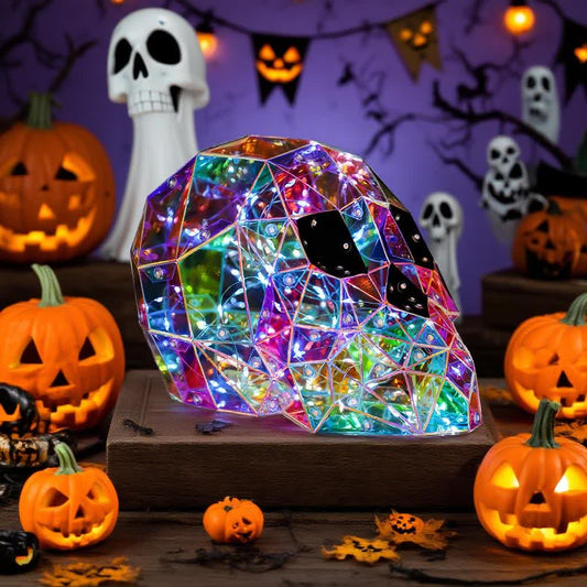 3D-Totenkopf-Unendlichkeitslichter, Halloween-Dekoration - image 1