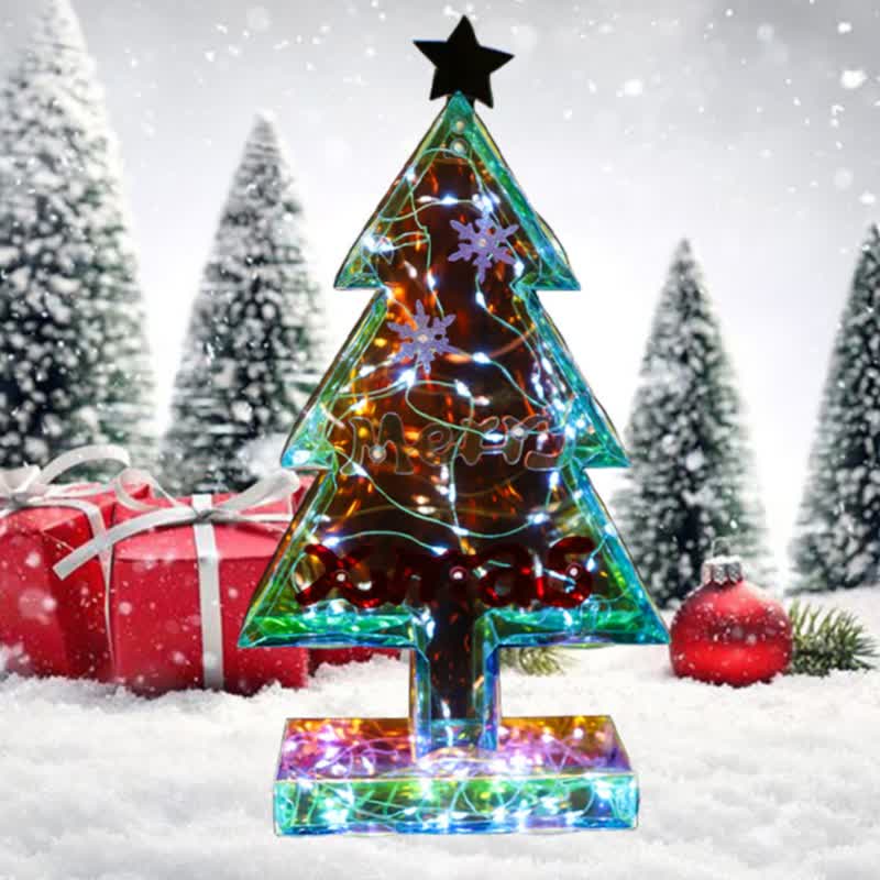 3D-Weihnachtsbaum-Dekoration mit Unendlichkeitslichtern - 3 STÜCKE - 6 cm x 18 cm x 33.5 cm - image 2