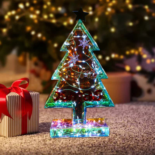 3D-Weihnachtsbaum-Dekoration mit Unendlichkeitslichtern - image 1