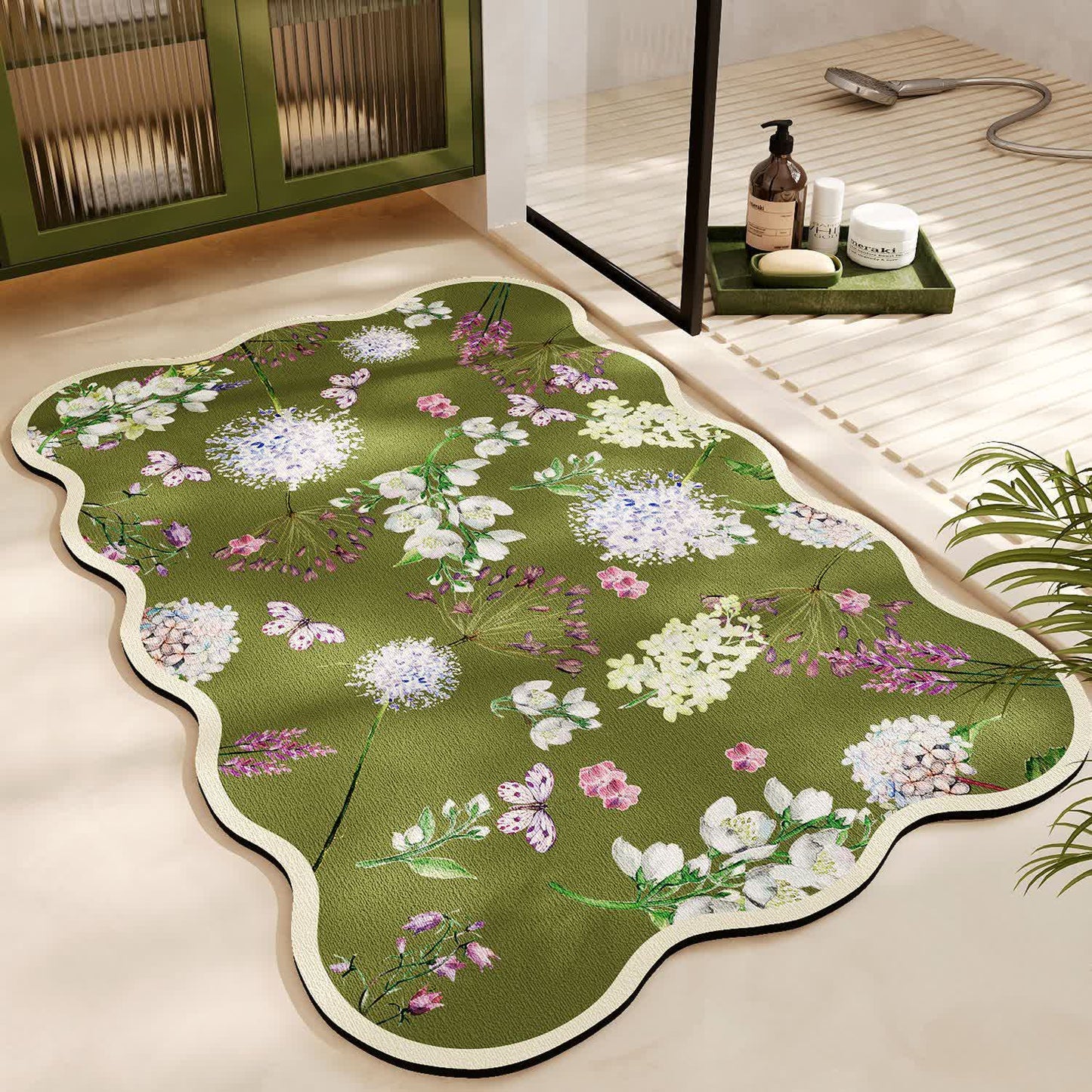Diatom Mud Anti-Rutsch-Badematte mit Blumenmuster - C - 60cm x 90cm - image 3