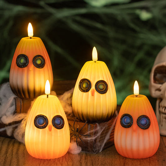 Halloween Eulen-Nachtlicht-Dekoration - 1x A+ 1x B+ 1x C+1x D - 4 STÜCKE - 7.2 cm x 7.2 cm x 9.7 cm - image 1