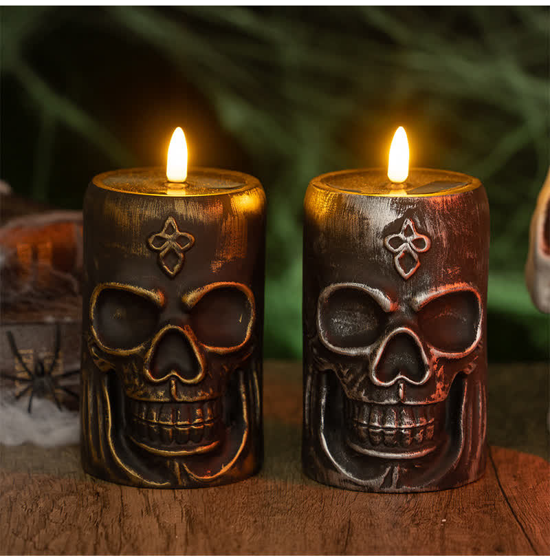 Halloween Totenkopf Nachtlicht Dekoration - 1x A+1x B - 2 STÜCKE - 8.1 cm x 8.1 cm x 12.8 cm - image 4