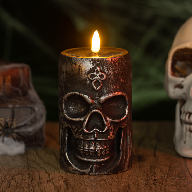 Halloween Totenkopf Nachtlicht Dekoration - A - 1 Stück - 8.1 cm x 8.1 cm x 12.8 cm - image 5