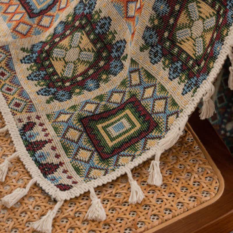 Geometrischer quadratischer Jacquard-Vorhang im Retro-Stil - image 7