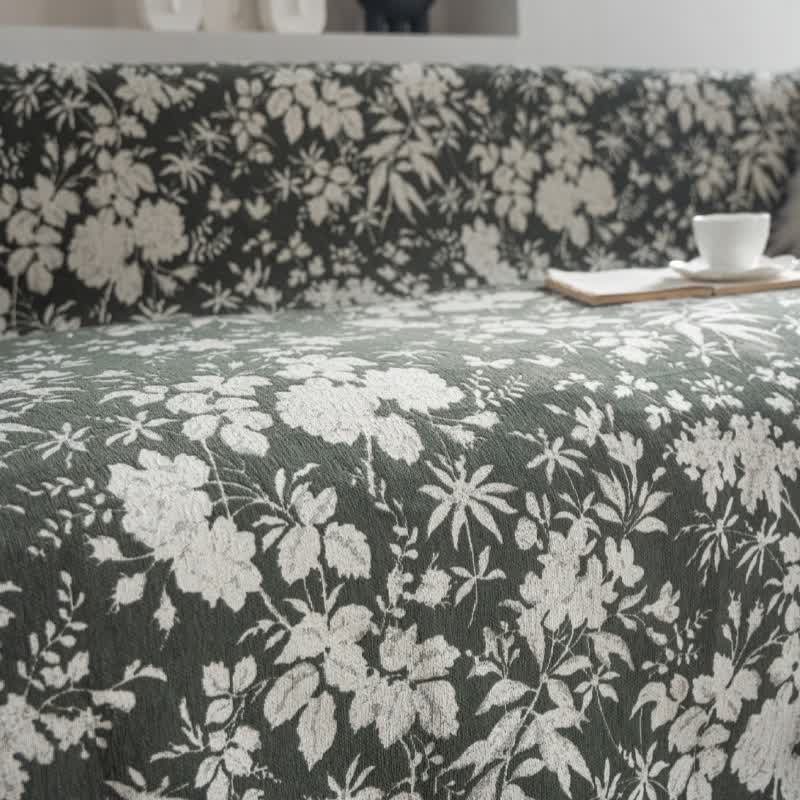 Sofadecke mit Mohnblumen und Blättern - image 6