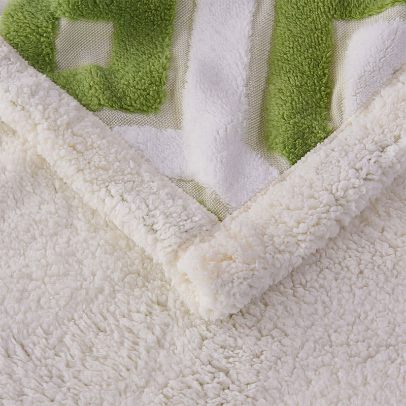 Jacquard-Sherpadecke mit geometrischem Muster - image 8