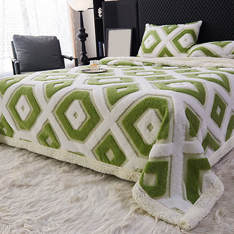 Jacquard-Sherpadecke mit geometrischem Muster - image 4