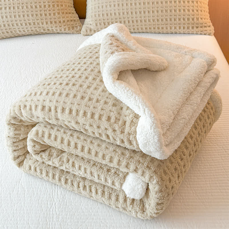 Strukturierte Sherpa-Überwurfdecke mit Waffelmuster - image 6