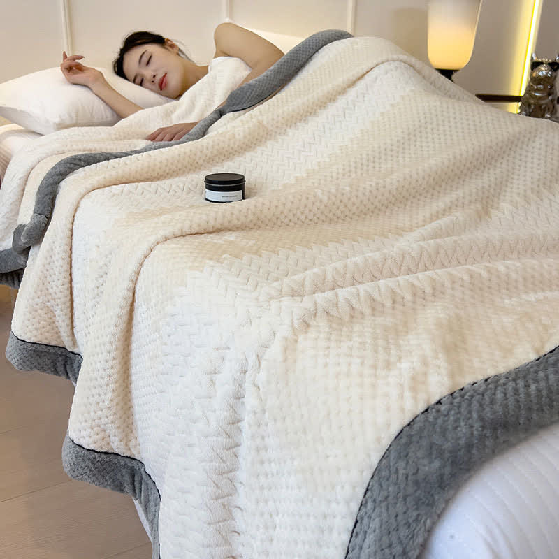 Einfarbige Überwurfdecke mit eingefassten Kanten - Beige - 200cm x 230cm - image 14