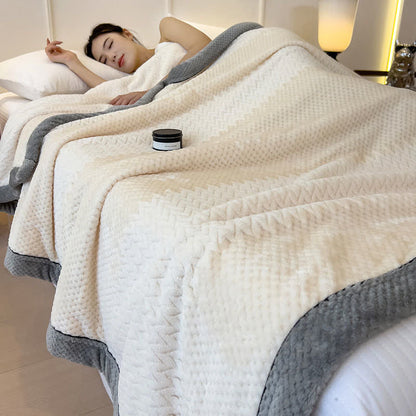 Einfarbige Überwurfdecke mit eingefassten Kanten - Beige - 200cm x 230cm - image 14