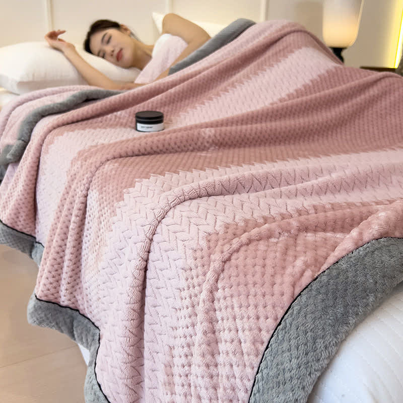 Einfarbige Überwurfdecke mit eingefassten Kanten - Rosa - 200cm x 230cm - image 13