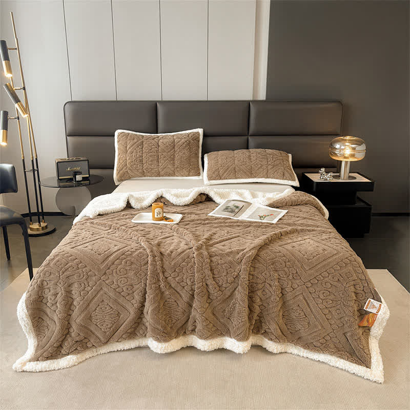 Luxuriöse Bettdecke mit Blumenmuster - Kamel - 200cm x 230cm - image 18
