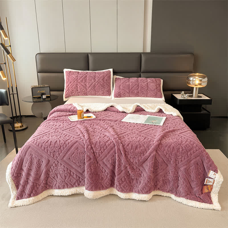 Luxuriöse Bettdecke mit Blumenmuster - Dunkelrosa - 200cm x 230cm - image 16
