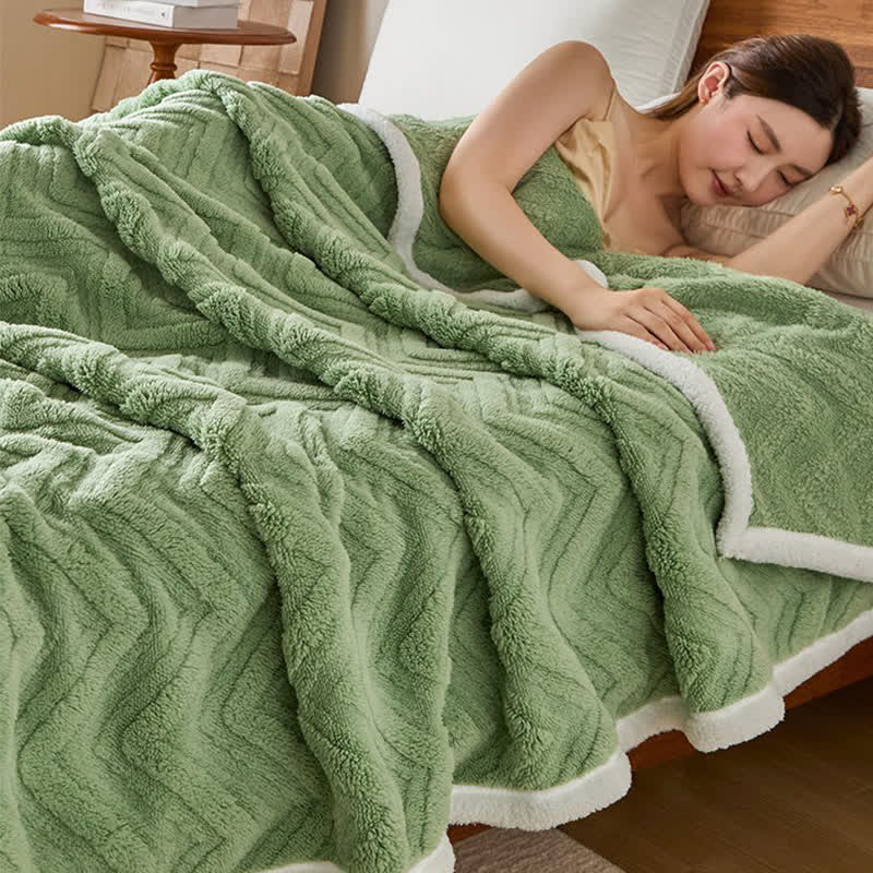 Moderne warme Jacquarddecke mit Chevron-Muster - image 5