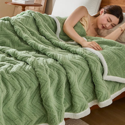 Moderne warme Jacquarddecke mit Chevron-Muster - image 5