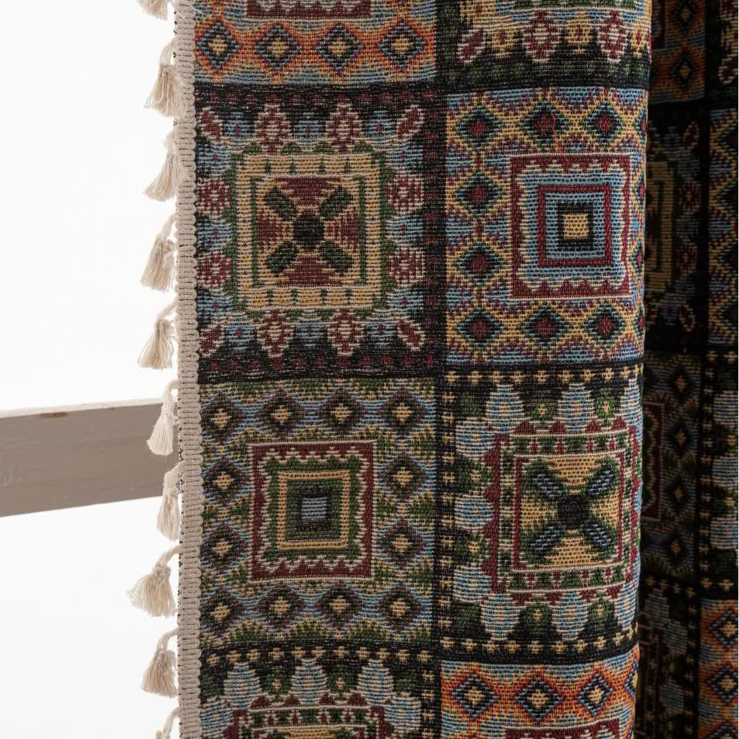 Geometrischer quadratischer Jacquard-Vorhang im Retro-Stil - image 13