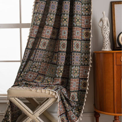 Geometrischer quadratischer Jacquard-Vorhang im Retro-Stil - image 10