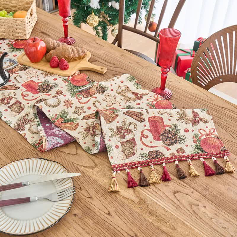 Jacquard-Tischläufer mit weihnachtlichem Kristallkugel-Motiv - image 5