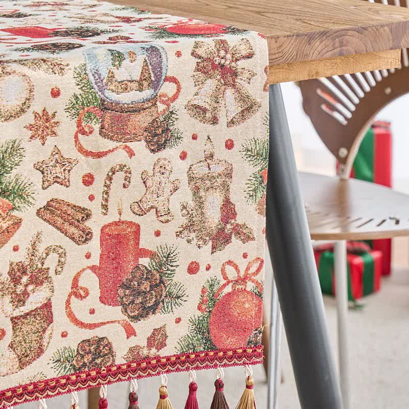 Jacquard-Tischläufer mit weihnachtlichem Kristallkugel-Motiv - image 7