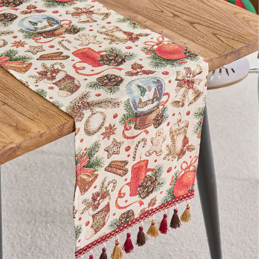 Jacquard-Tischläufer mit weihnachtlichem Kristallkugel-Motiv - 33cm x 275cm - image 0