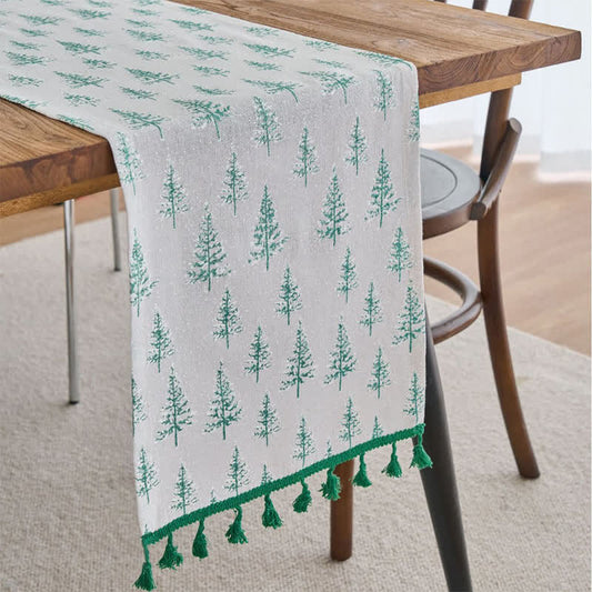 Tischläufer mit grünem Tannenbaum - 33cm x 275cm - image 0